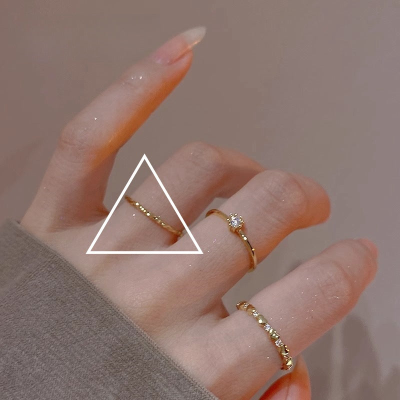 Sier Niche Gentle Natural Colored Gems Female Rings