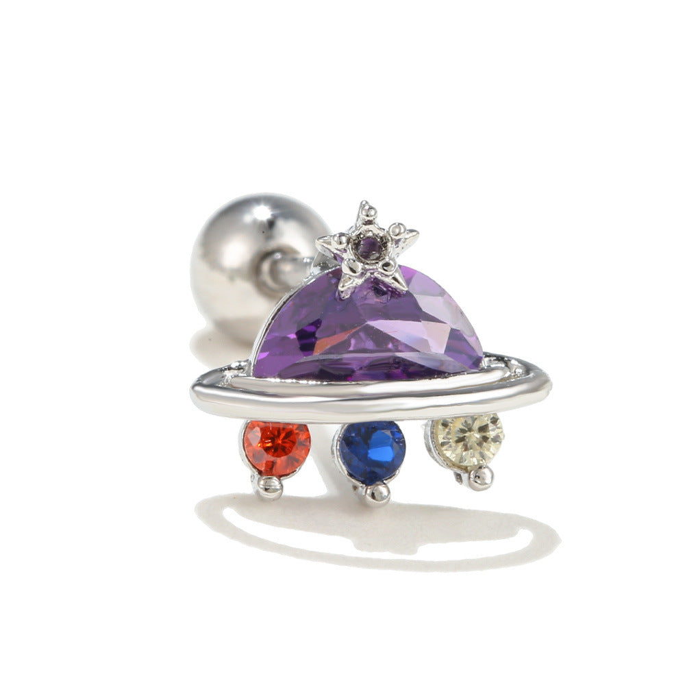 Space Element Ear Bone Alien Screw Earrings