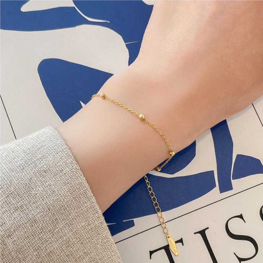 Korean Style Sterling Sier Cross Bead Bracelets