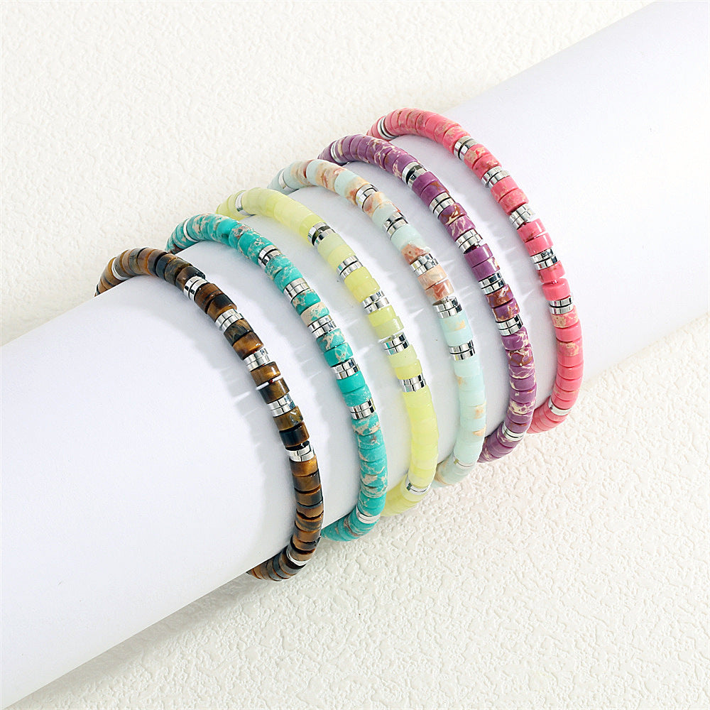 Barrel Beads Braided Rope Colorful Simple Fashion Bracelets