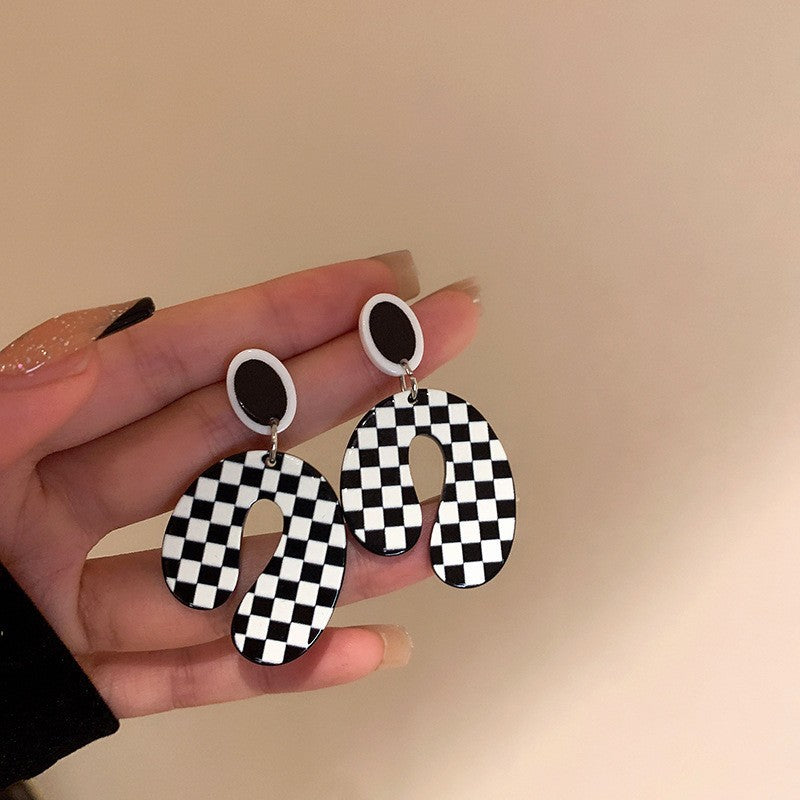 Women's Needle Simple Plaid Geometric Fashion High-grade Earrings