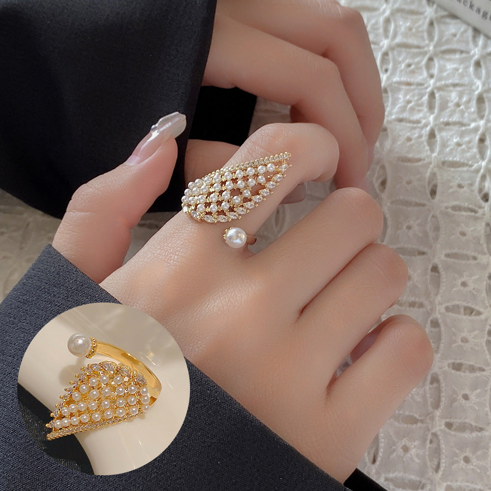 Style Simple Refined Zircon Female Niche Rings