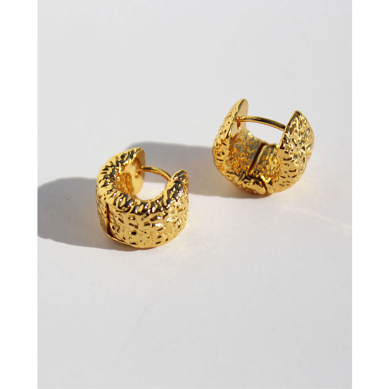 Lava Texture Square Ear Clip Niche Earrings