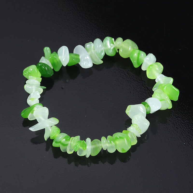 Natural Colorful Gravel Irregular Hand-woven Stretch Bracelets
