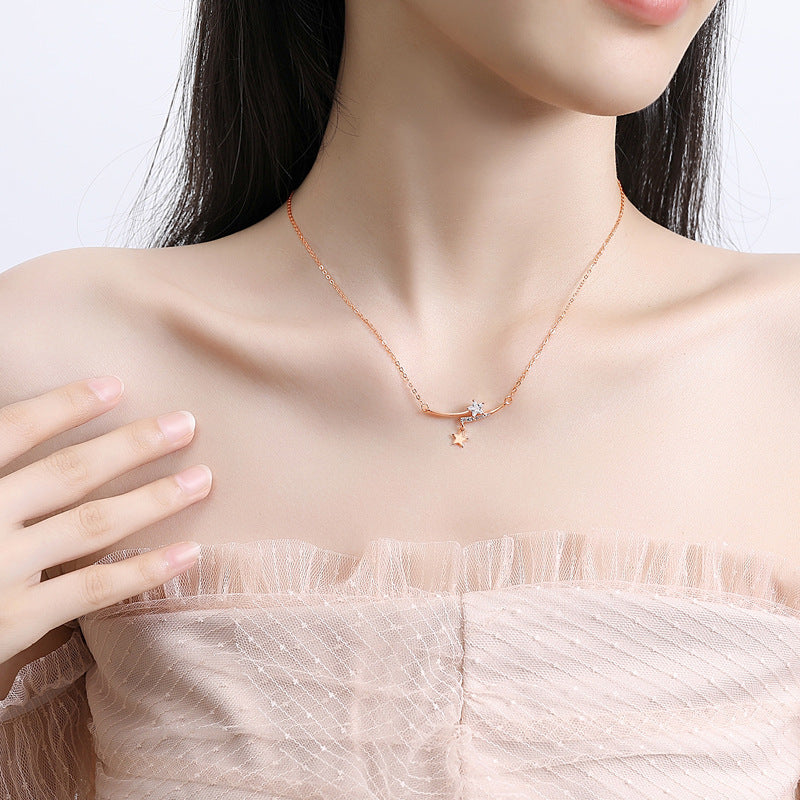 Women's Temperamental Minority Design Sense Smile Sterling Sier Necklaces