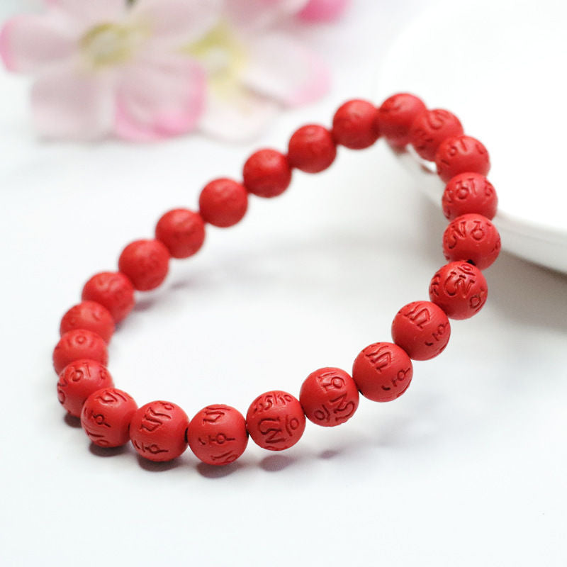 Words Proverbs Round Beads Mantra Red Bracelets
