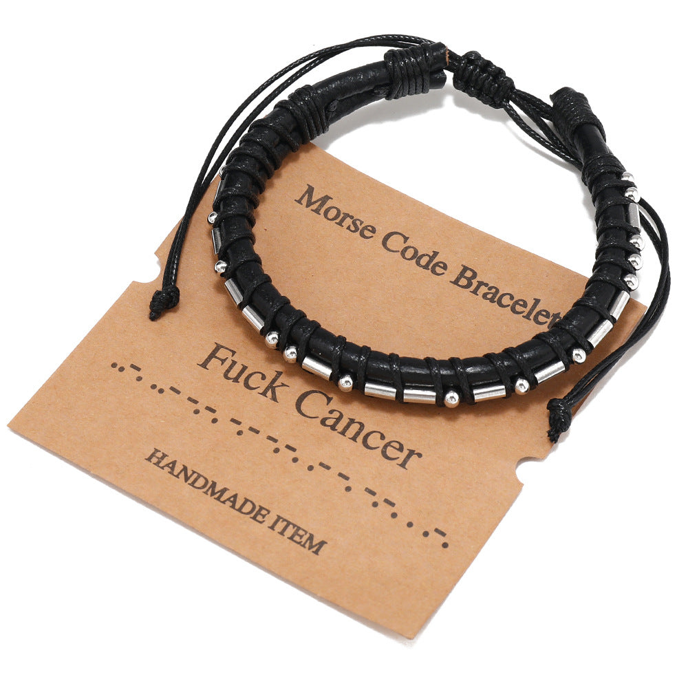 Men's Moss Password Stainless Steel Simple Retro Bracelets