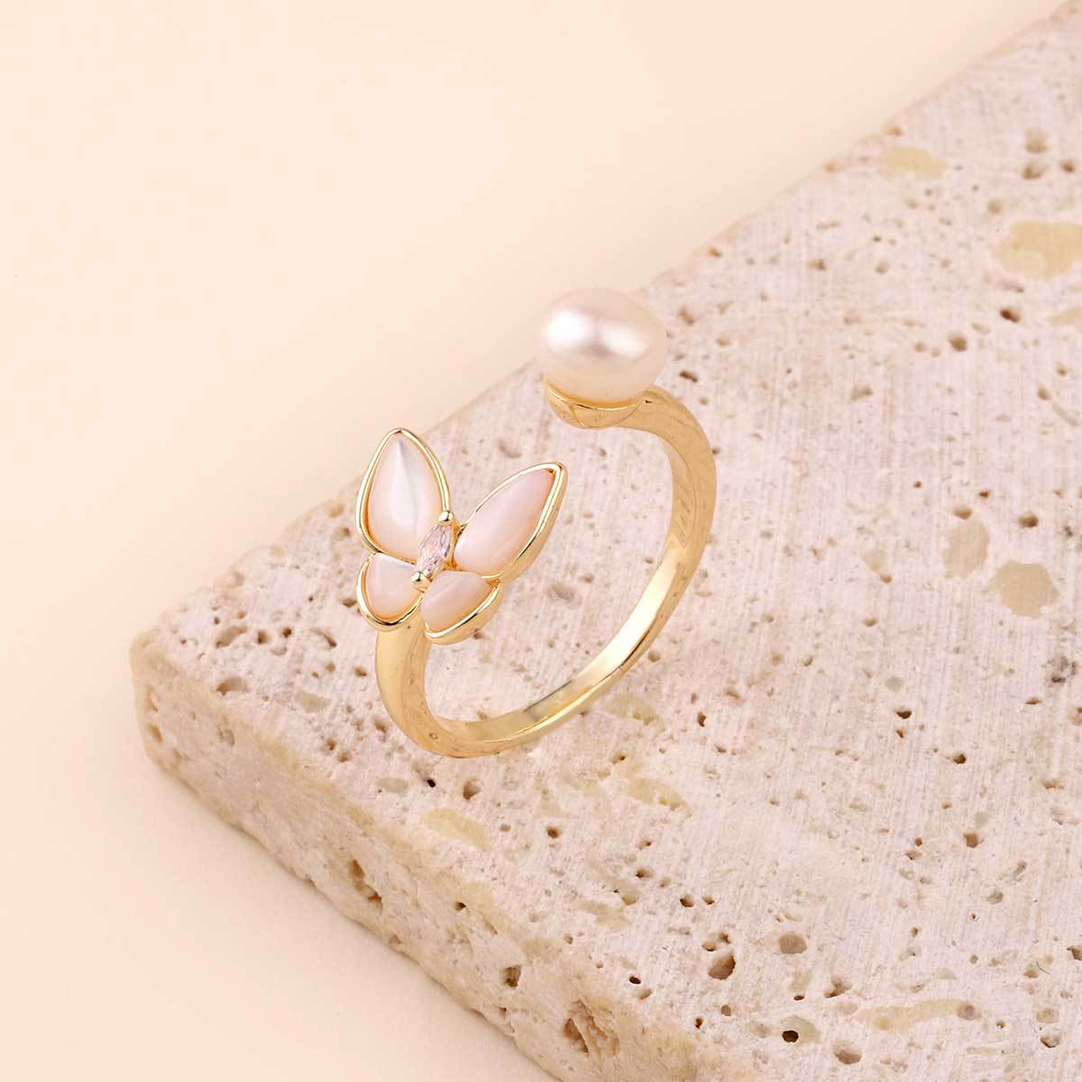 Real Gold Color Retaining Mermaid Tail Shell Rings