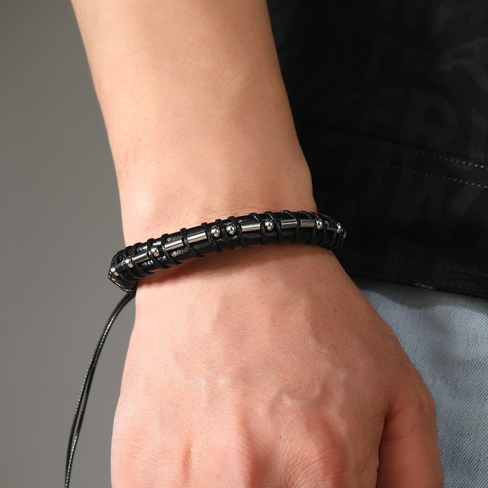 Men's Moss Password Stainless Steel Simple Retro Bracelets