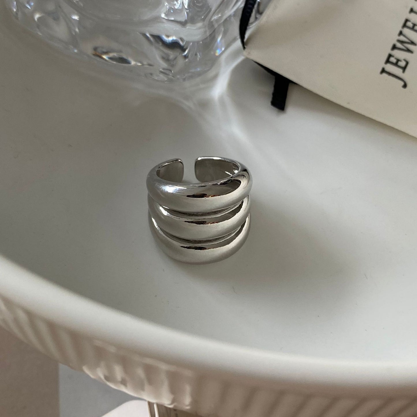 Women's Brass Real Gold Electroplated French Exaggerated Rings