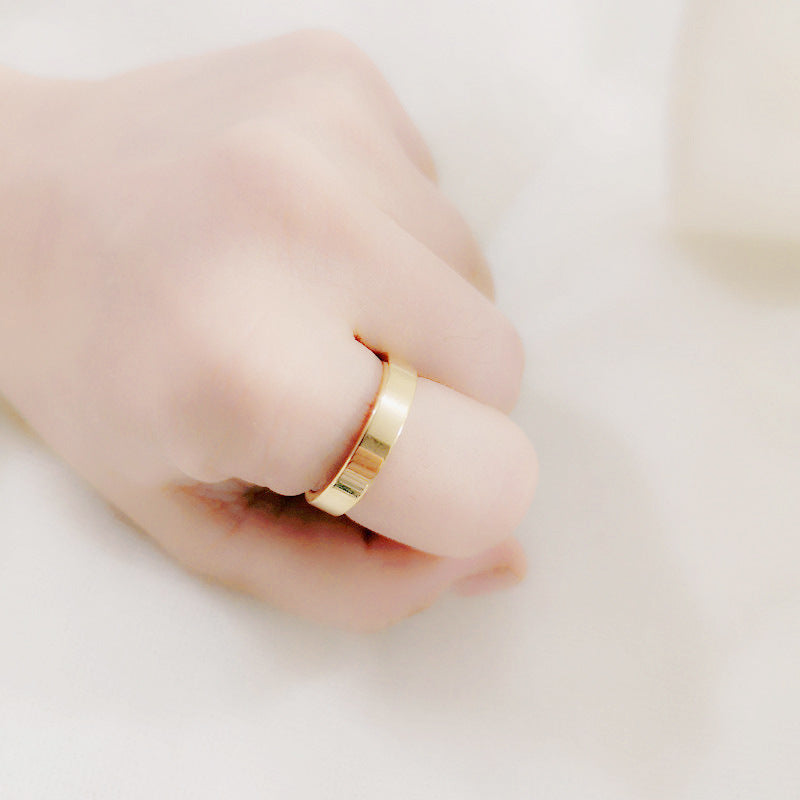 Korean Style Titanium Steel Simple Ornament Light Rings