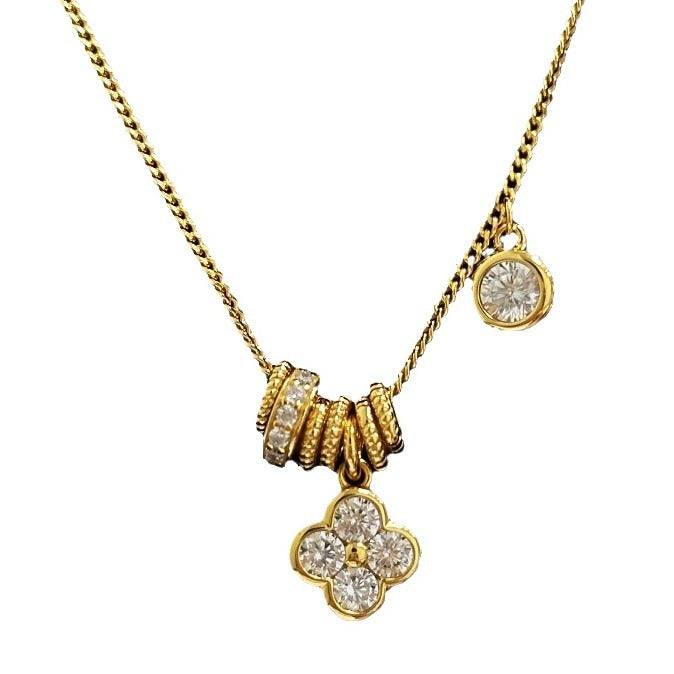 Women's French Entry Lux Retro Right Rain Clover Fashion Design Necklaces