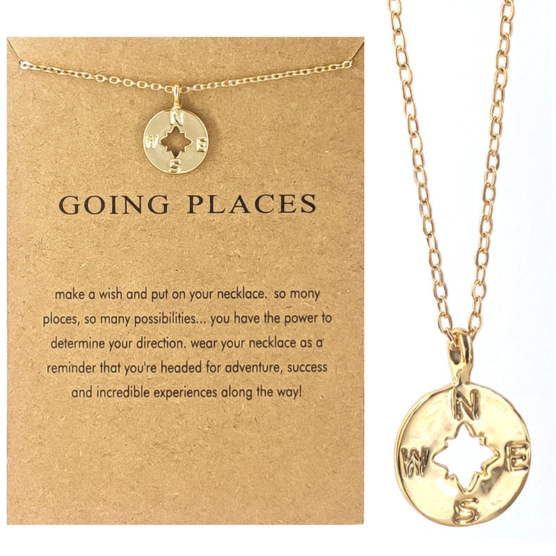 Double Arrow Paper Crane Direction Of Life Necklaces
