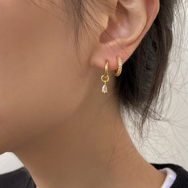 Women's Asymmetric Water Drop Small Ear Simple Earrings
