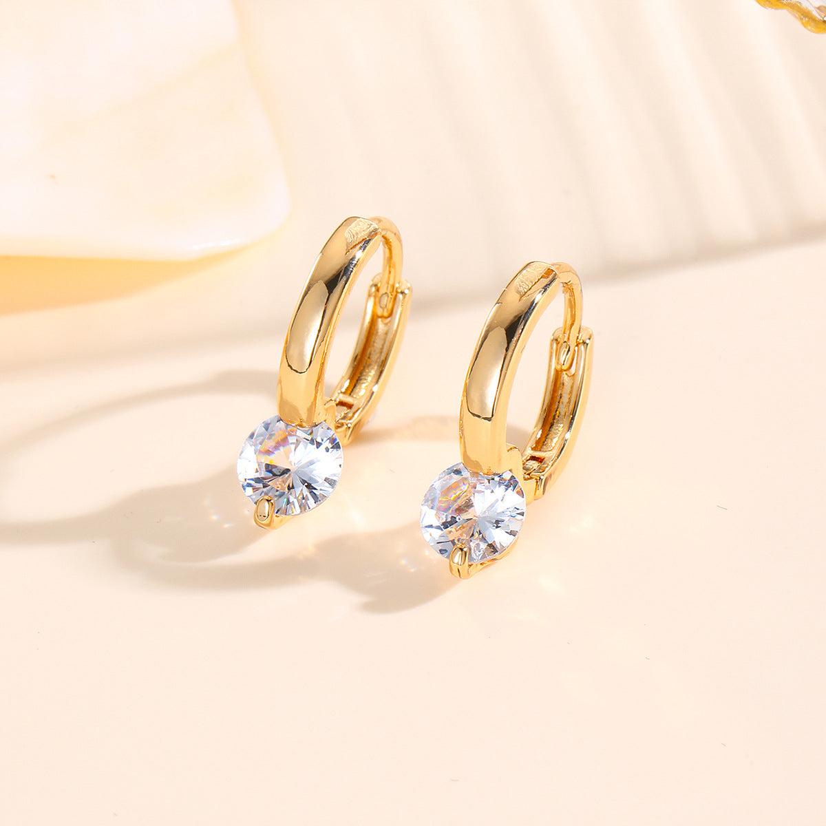 Zirconium Gold Plated Moissanite Ear Clip Suit Wind Simple Rings