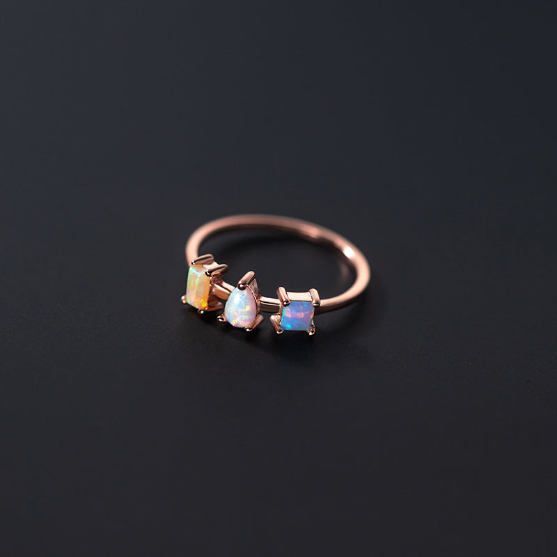 Simple Sweet Fresh Personality Color Synthetic Rings