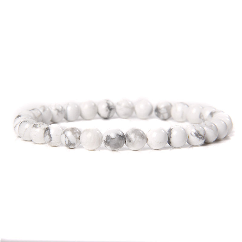 Women's & Men's Single Circle Beaded Natural Agate Stone Bracelets
