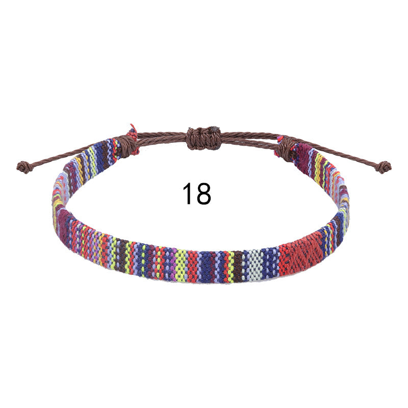 Style Cotton Linen Woven Fabric Carrying Bracelets