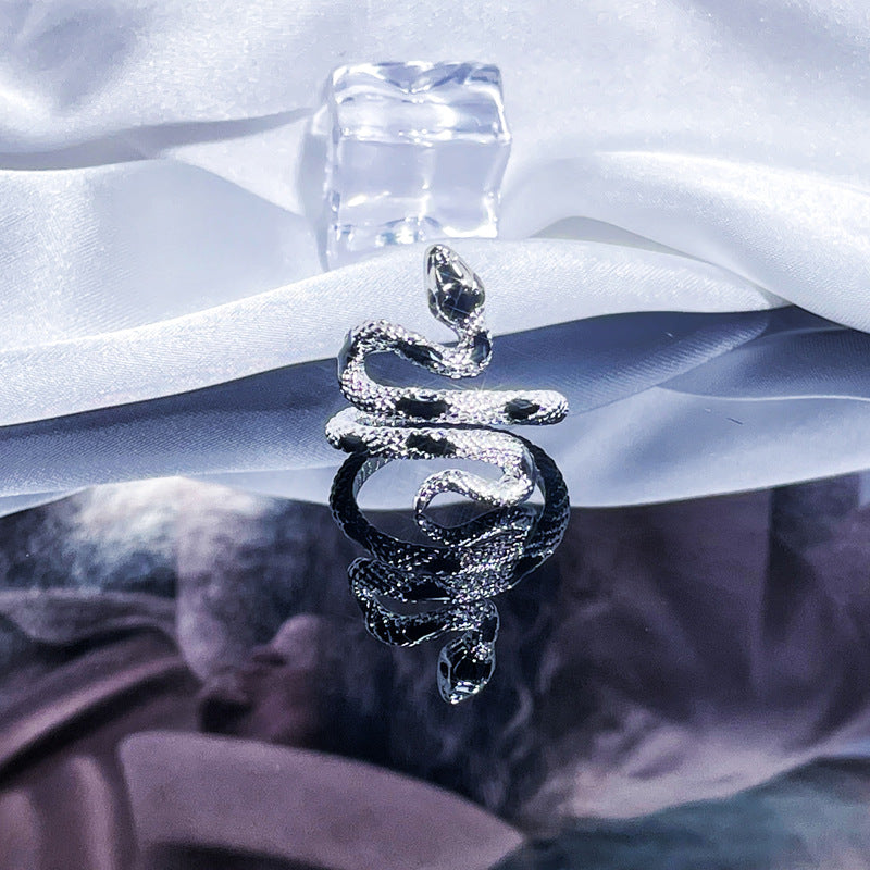 Texture Snake-shaped Drip Glazed Open Female Rings