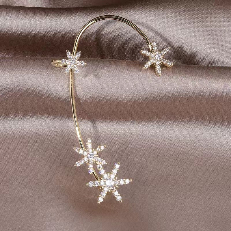 Fairy Flash Snowflake Ear Hanging Lin Earrings