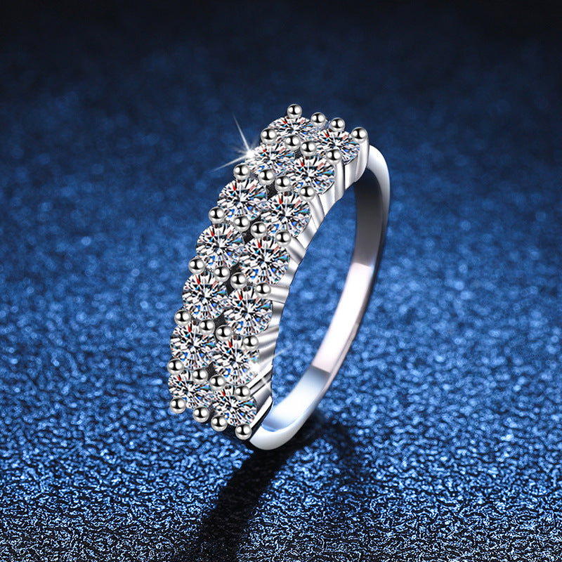 Sterling Sier Female Carat Moissanite Full Rings
