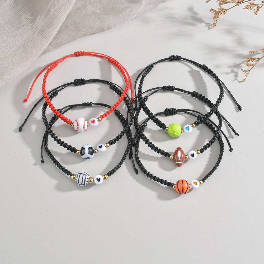 Football Basketball Baseball Tennis Rugby Volleyball Waterproof Bracelets