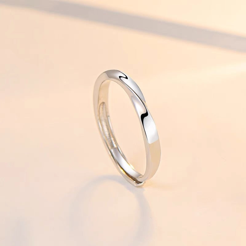 Sier Meet Happy Couple Simple Light Rings