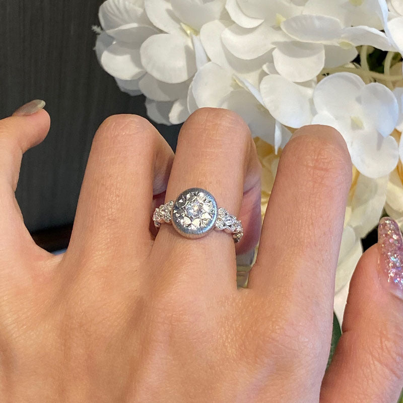 Vintage Style Brushed Carving Hollow Out Snowflake Rings