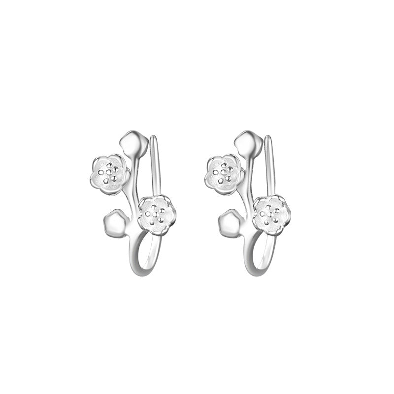 Sier Fashion Ear Bone Simple Niche Earrings
