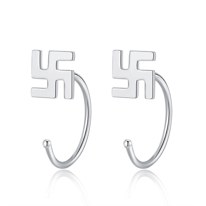 Women's Sterling Sier Pure Elegant Ear Niche Earrings