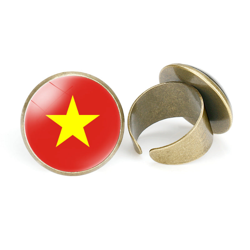 Asian Flags Vintage Open Bahrain Turkey Rings