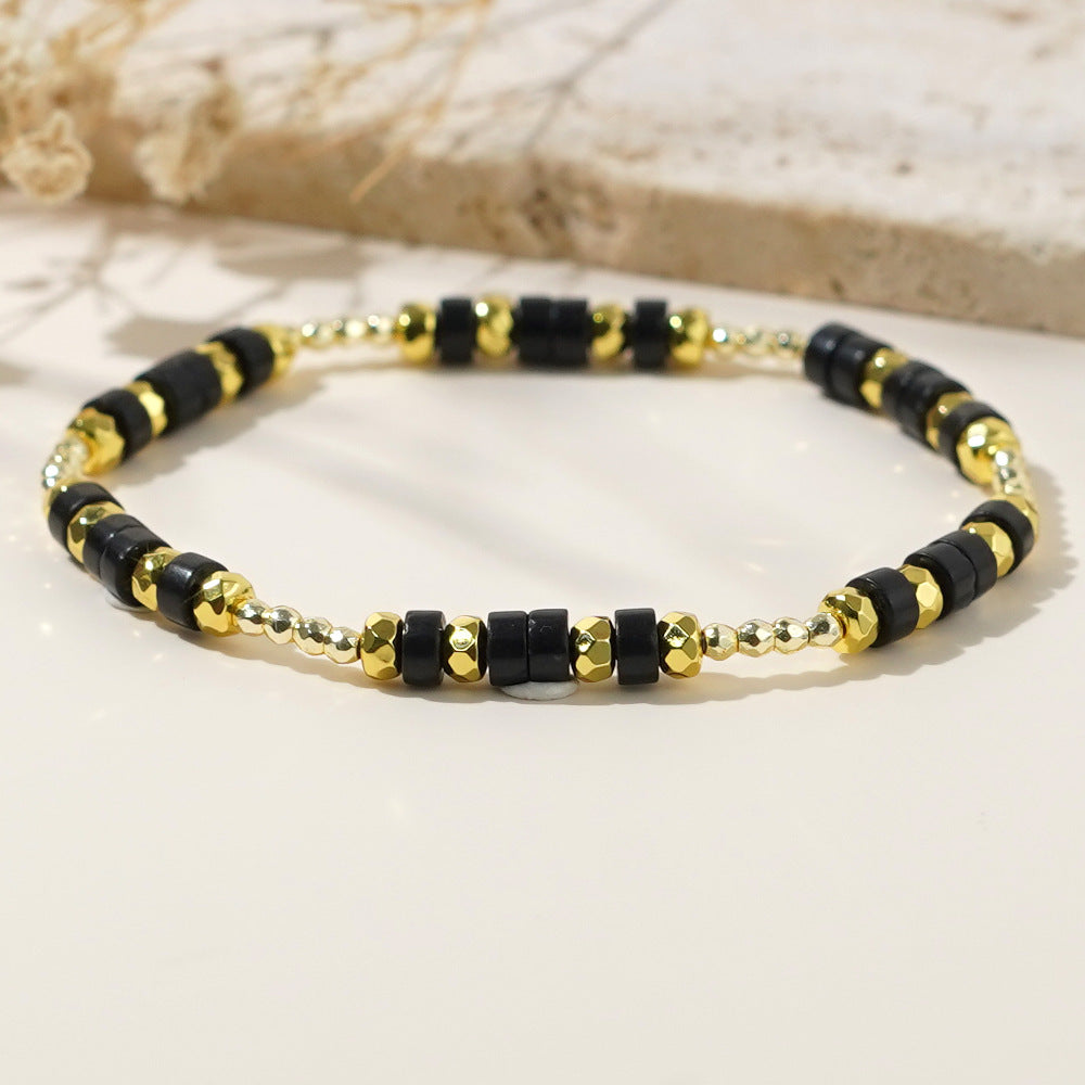 High-grade Iron Gall Stone Flat Beads Bracelets