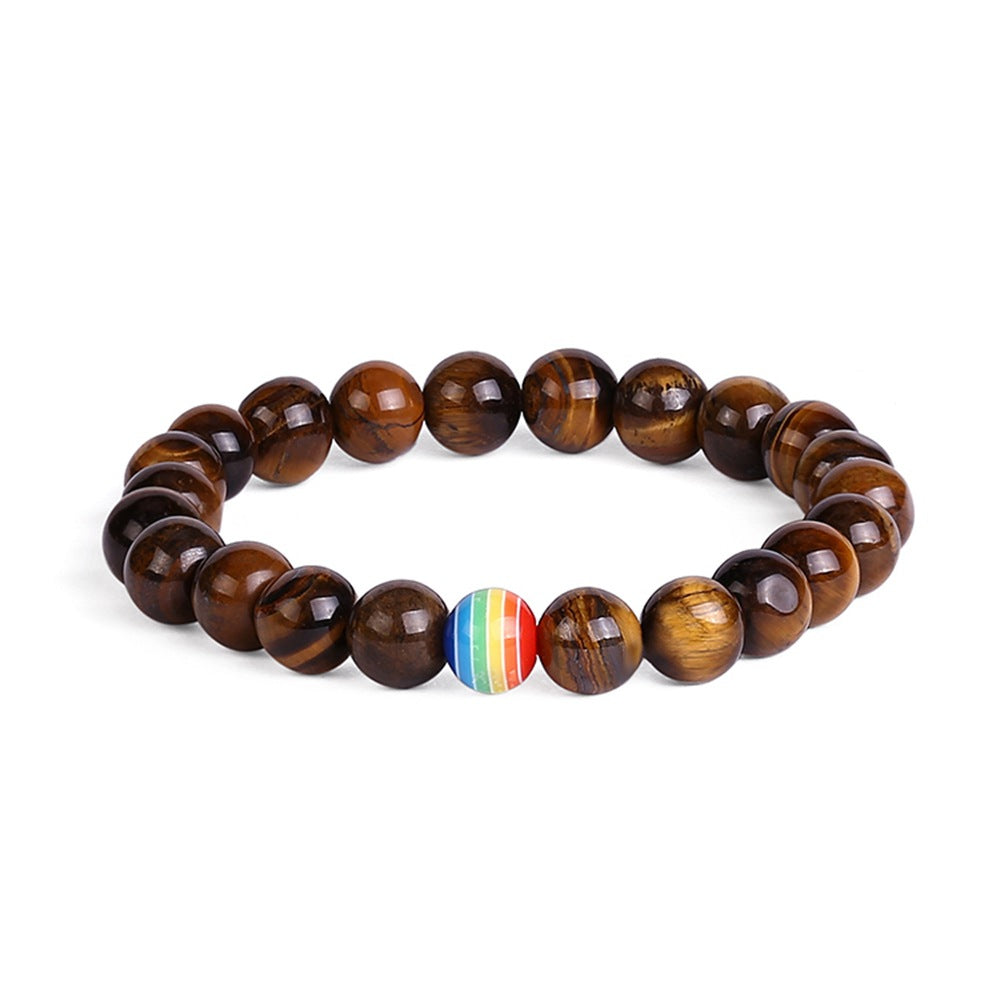 Women's Fashion Ornament Rainbow Beaded White Turquoise Bracelets