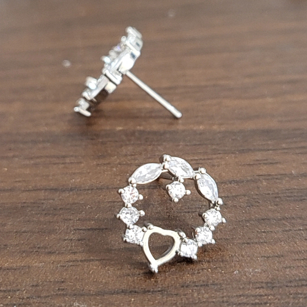 Holder Unset Accessories Buckle Copper Electroplating White Gold Color Earrings