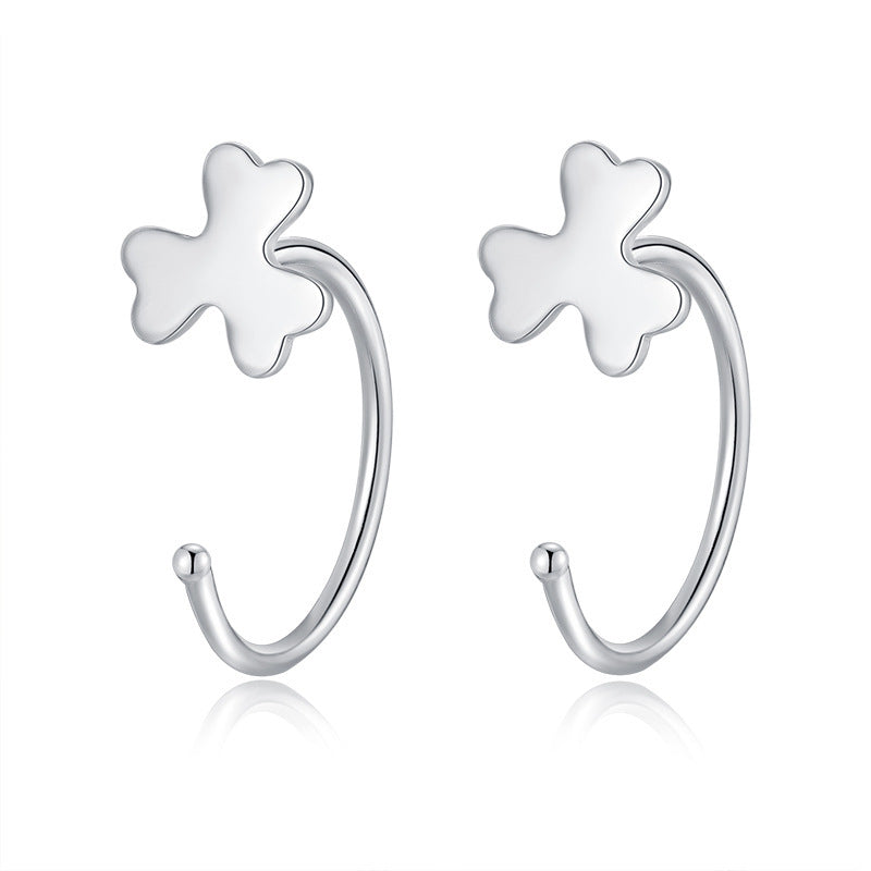 Women's Sterling Sier Pure Elegant Ear Niche Earrings