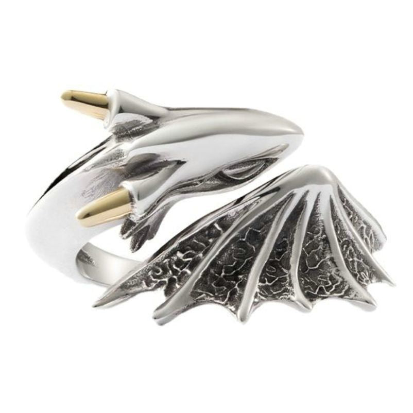 Retro Small Flying Dragon Fashion Unique Design Dark Rings