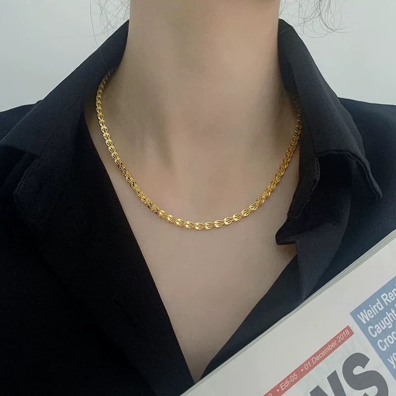Women's Sweater Chain High-grade Long Pearl Titanium Necklaces
