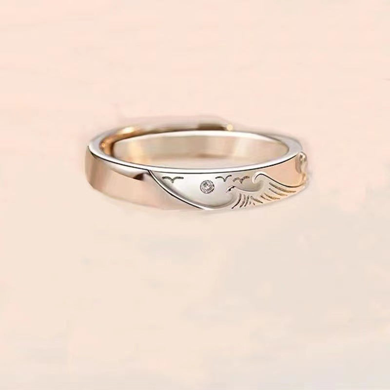 Men's Couple Pair Of Female Simple Niche Rings