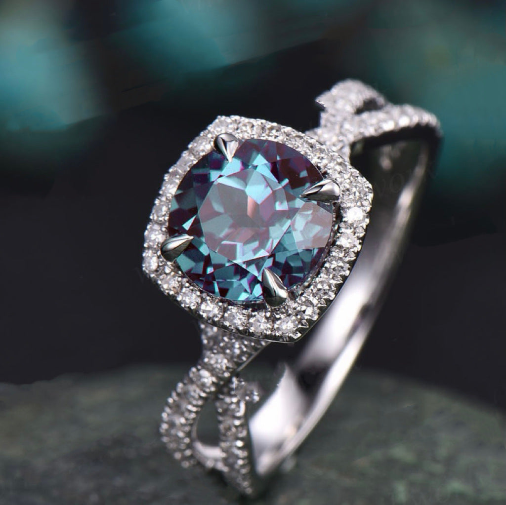Women's Graceful Luxury Zircon Square Popular Rings