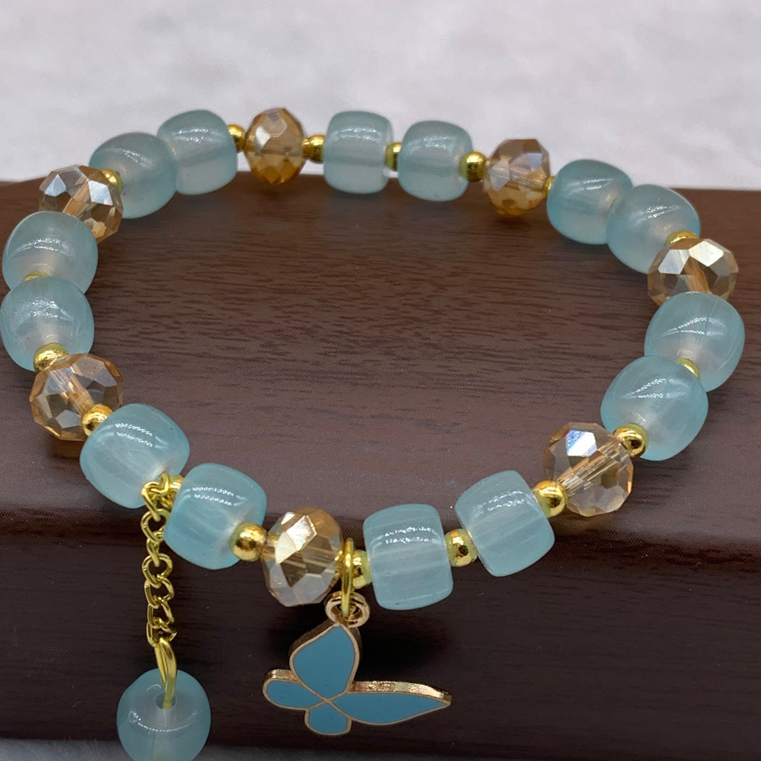 Summer Crystal Glass Butterfly String Beads Bracelets