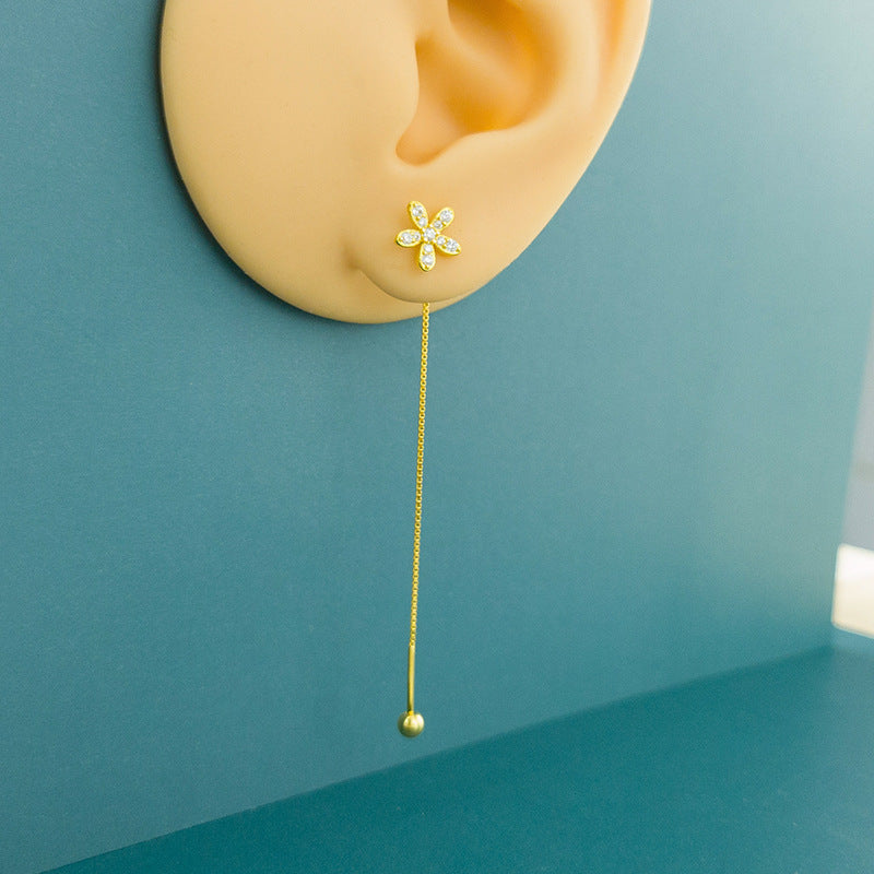 Butterfly Sweet Temperamental Minority Fashion Simple Sier Love Earrings
