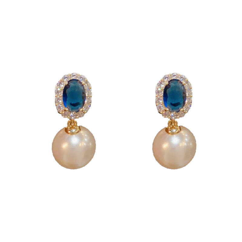 Blue Gem Pearl Gentle Stylish High Rings