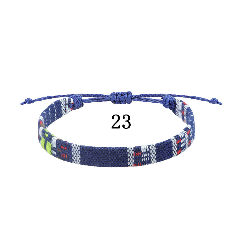 Style Cotton Linen Woven Fabric Carrying Bracelets