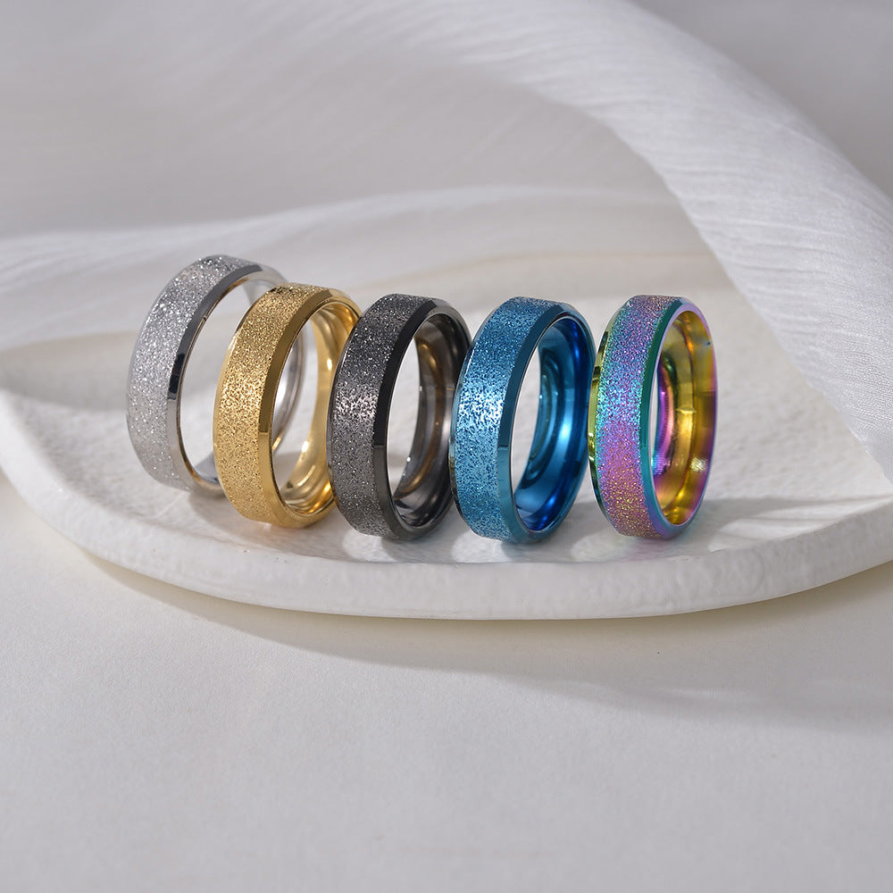 Ornament Sand Surface Vacuum Plating Simple Rings