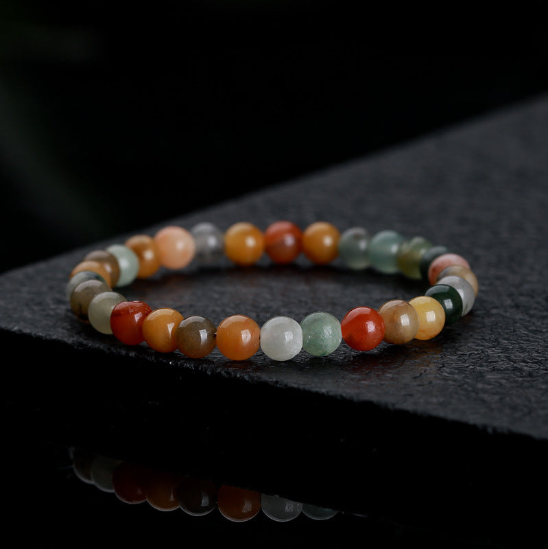 Women's Natural Jade Safety Buckle Colored Beaded Bracelets