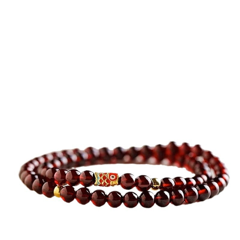 Women's Imitation Garnet Gift National Style Double Bracelets