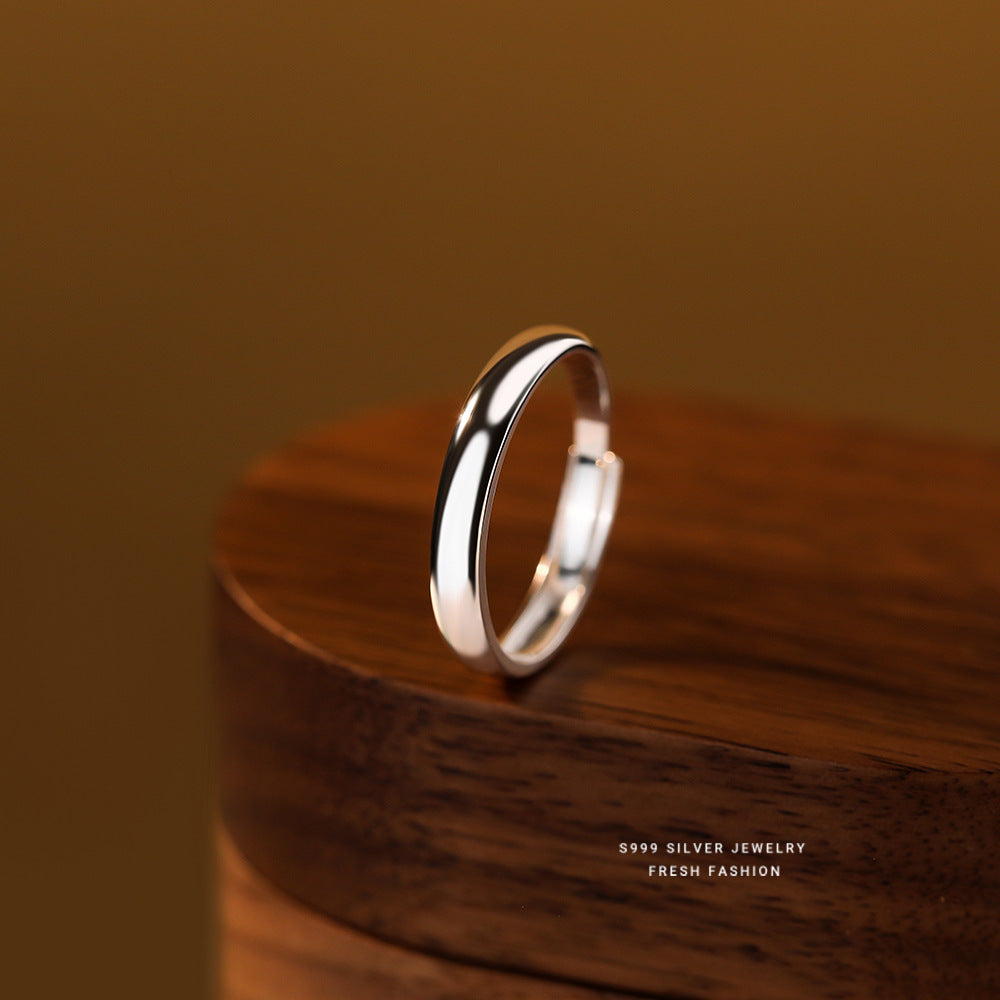 Sier Simple Glossy Sterling Pair Of Rings