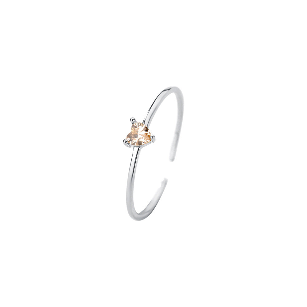Loving Heart In Sterling Sier White Rings