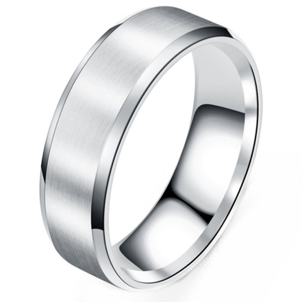 Can Carve Writing Double Beveled Titanium Rings