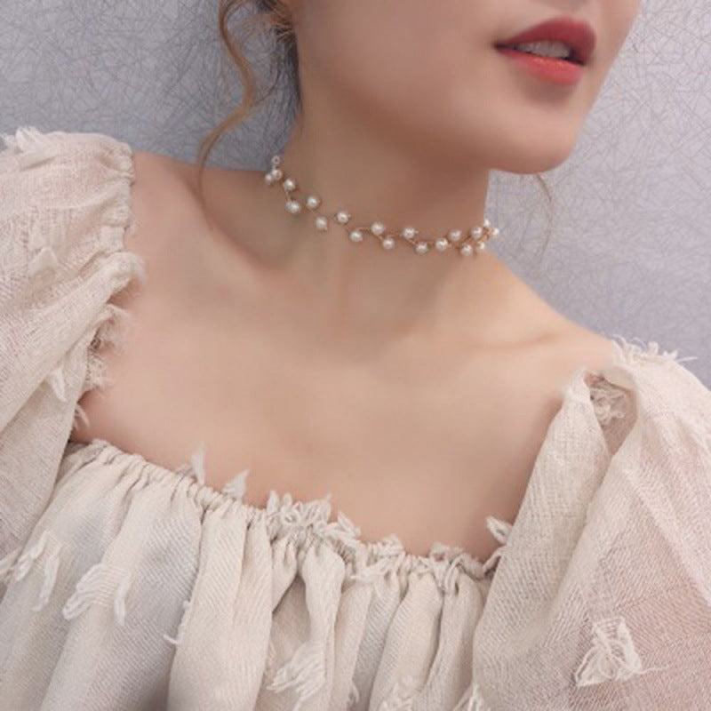 Korean Style High-grade Elegant Pearl Simple Necklaces